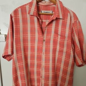 Tommy Bahama Men's Coral Plaid Shirt